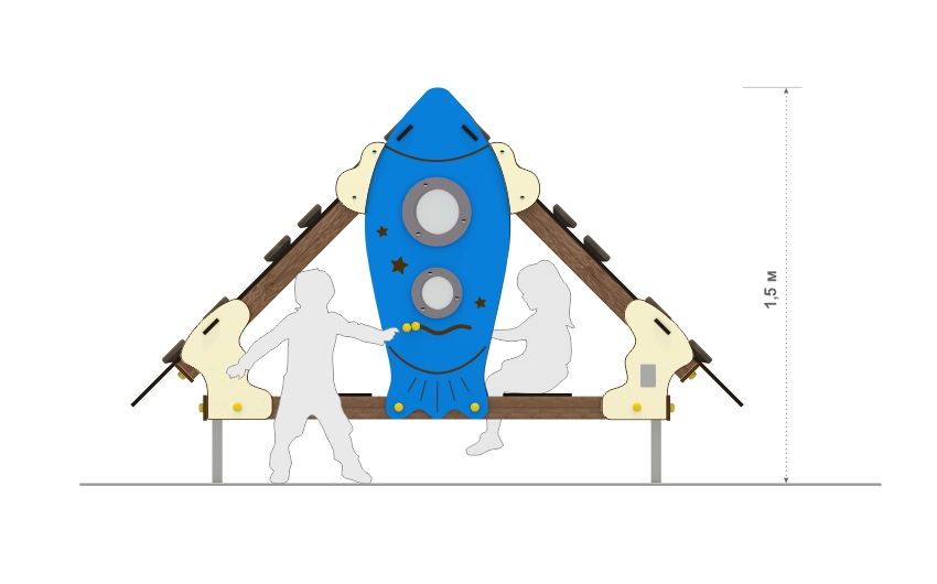 Игровой домик со скалодромом ДС-64-С