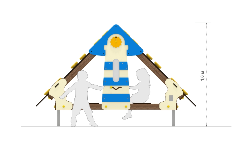 Игровой домик со скалодромом ДС-63