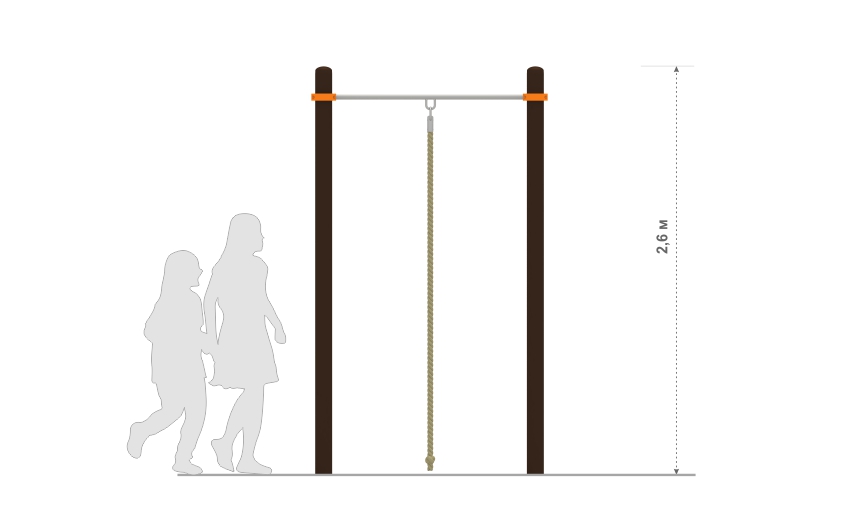 Турник с канатом ФТ-07